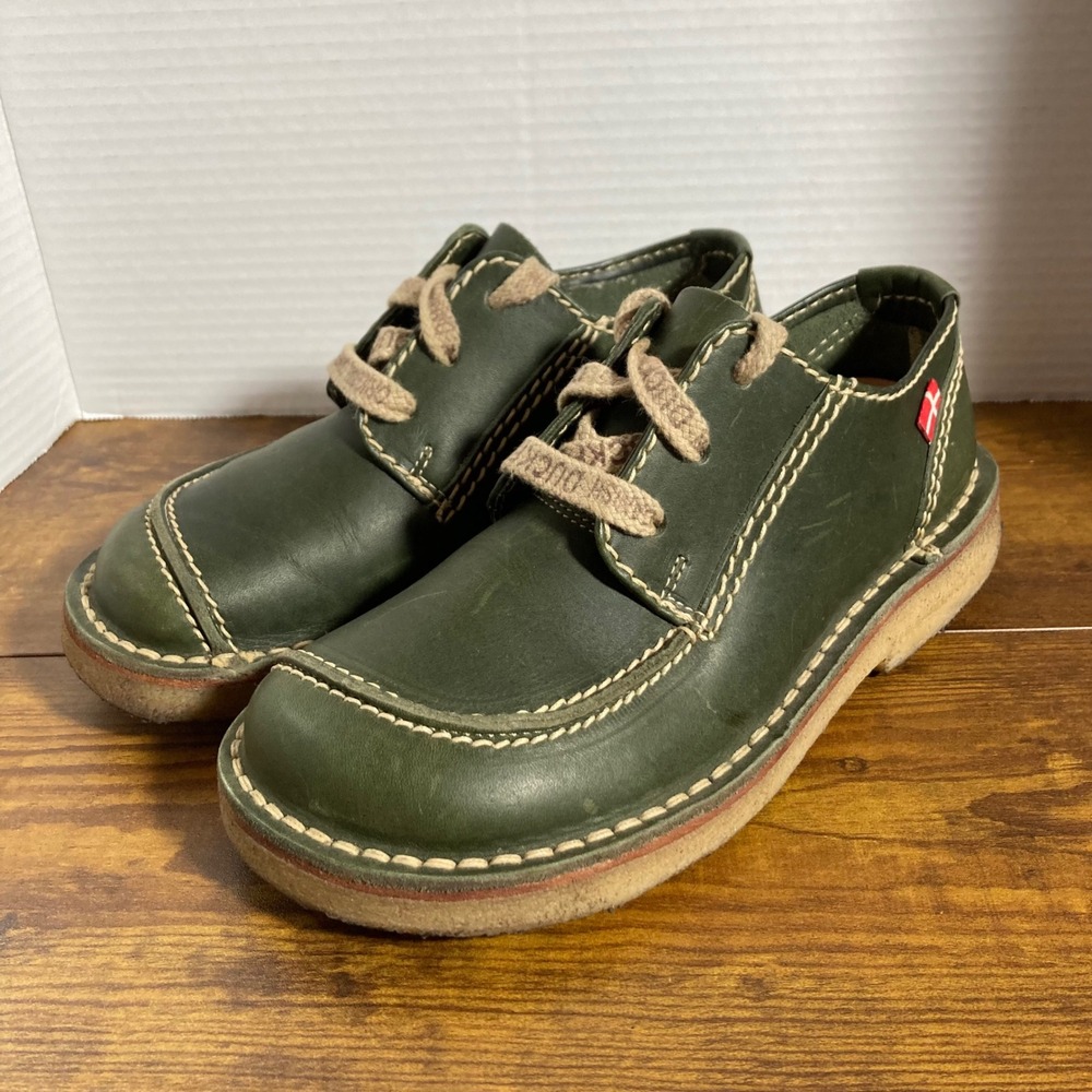 Duckfeet Jylland Green Leather Lace Up Derby Shoes Womens 38 EU 7.5 US Forest